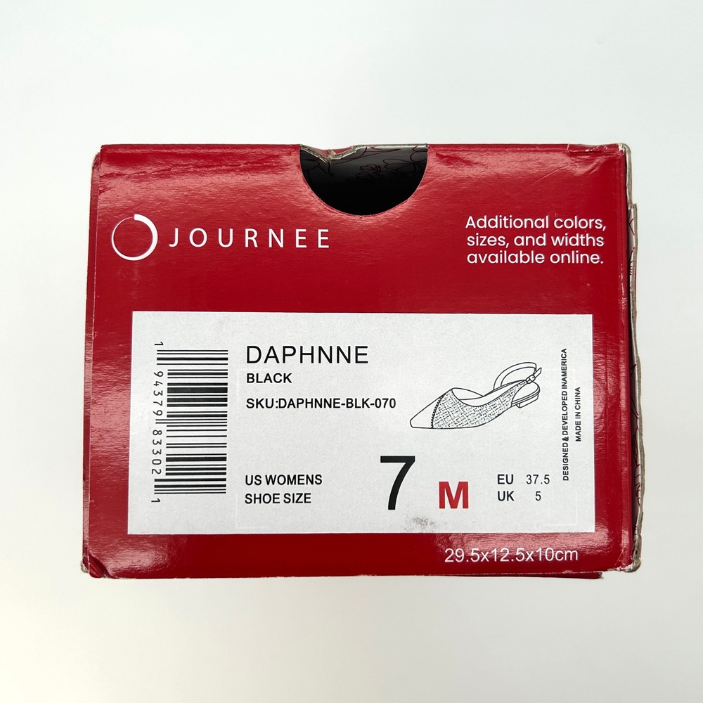 Slingback Flats Journee Collection Daphnne Womens Size 7 Black Vegan Leather NEW - Picture 7 of 7